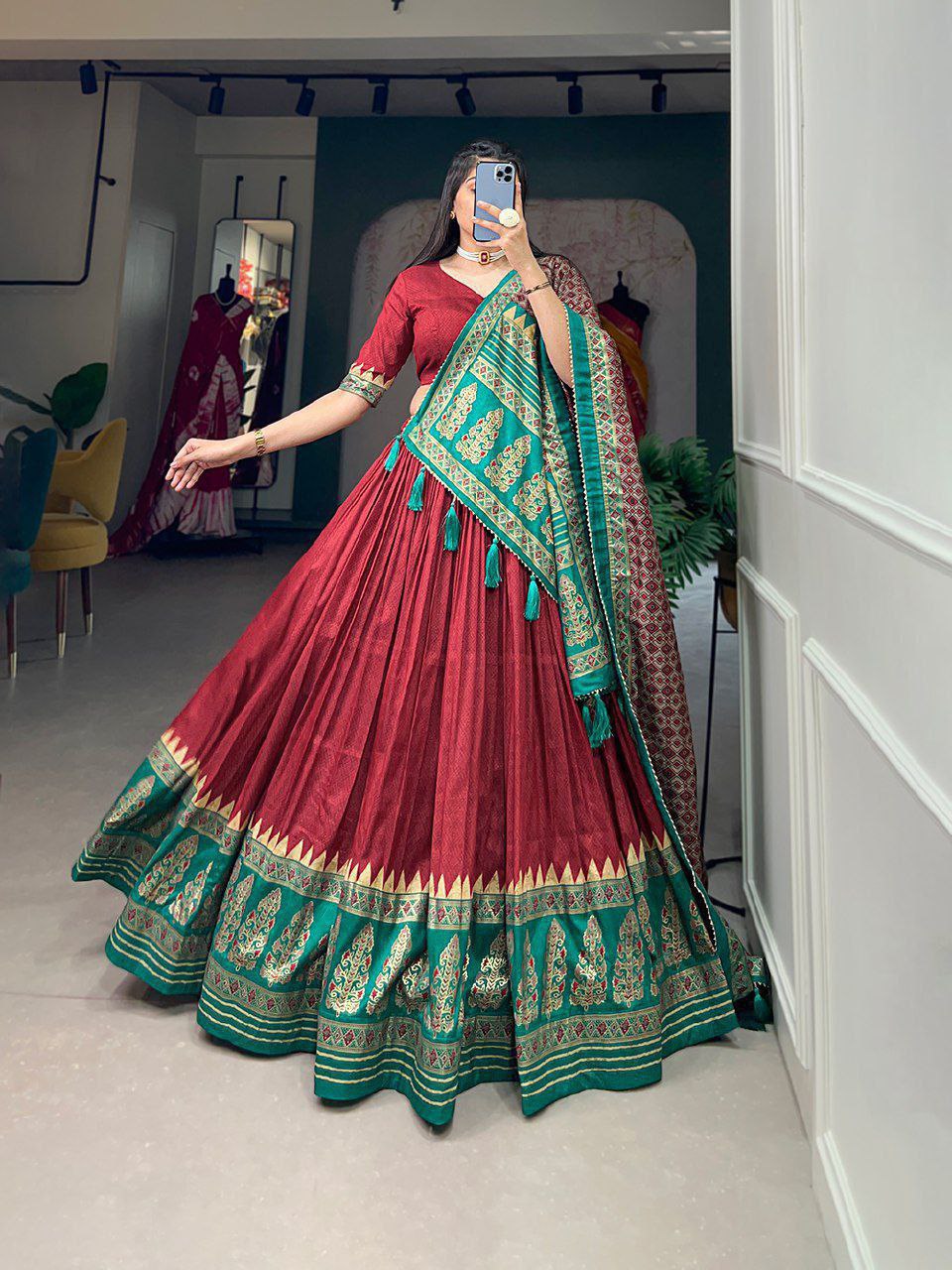 maroon lehenga​

