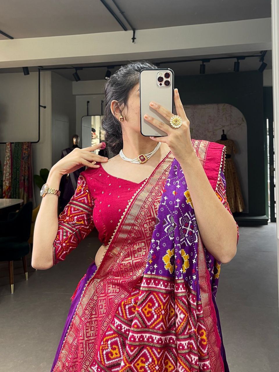 purple lehenga