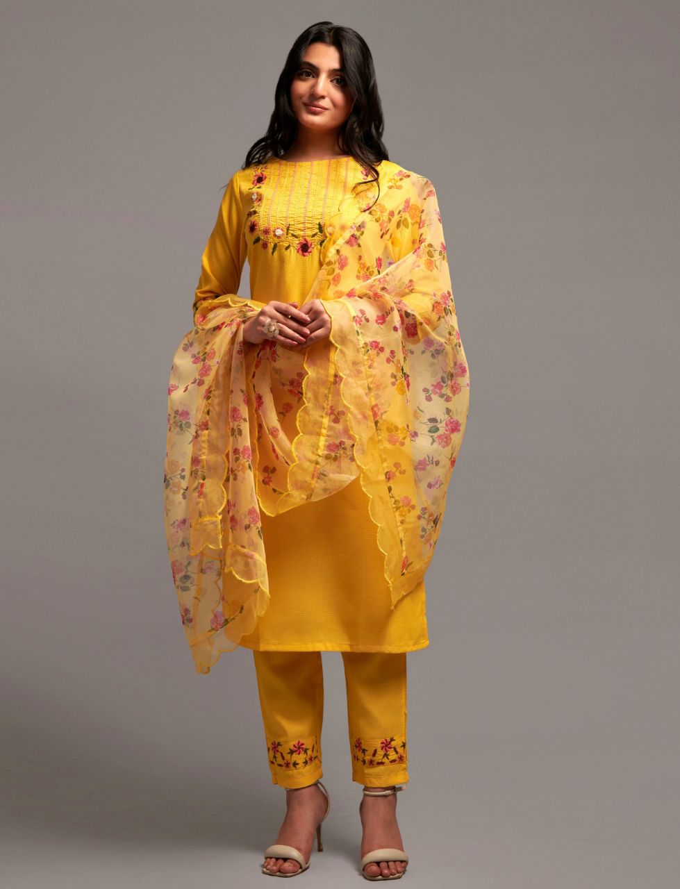 yellow anarkali kurti