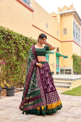 Royal Purple Patola Print lehenga Choli – Traditional Elegance in Dola Silk