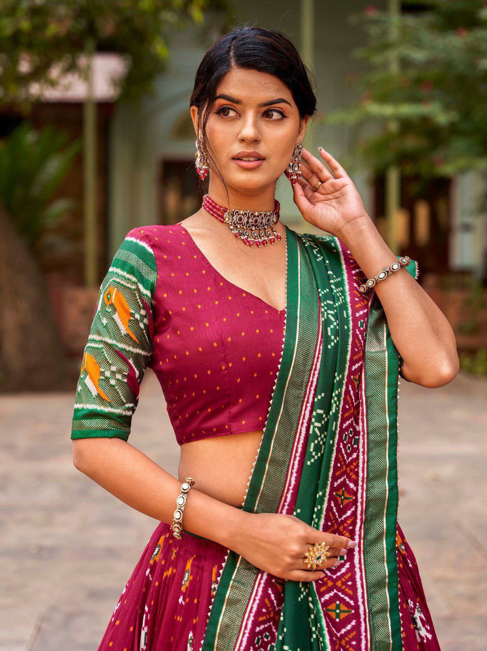 royal maroon colour lehenga for bride

