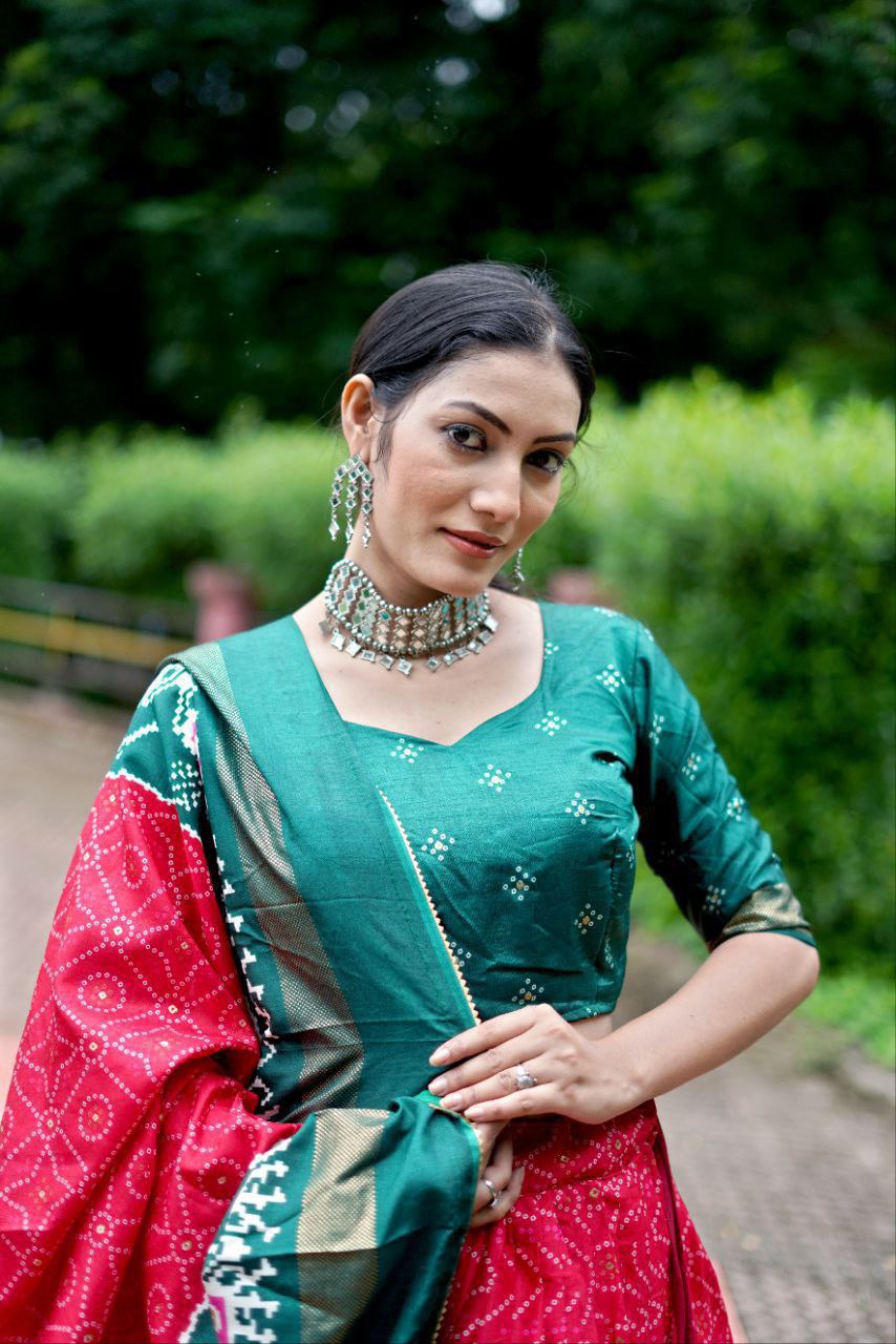 red lehenga choli