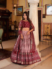 Patola Print Maroon Lehenga – Exquisite Festive Look