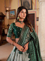 Traditional Green Lehenga Choli – Rich Fabric & Elegant Work