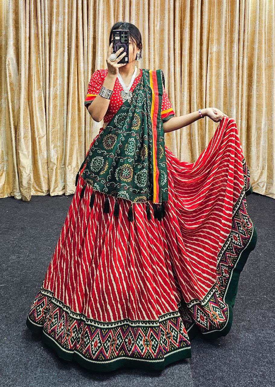 red lehenga